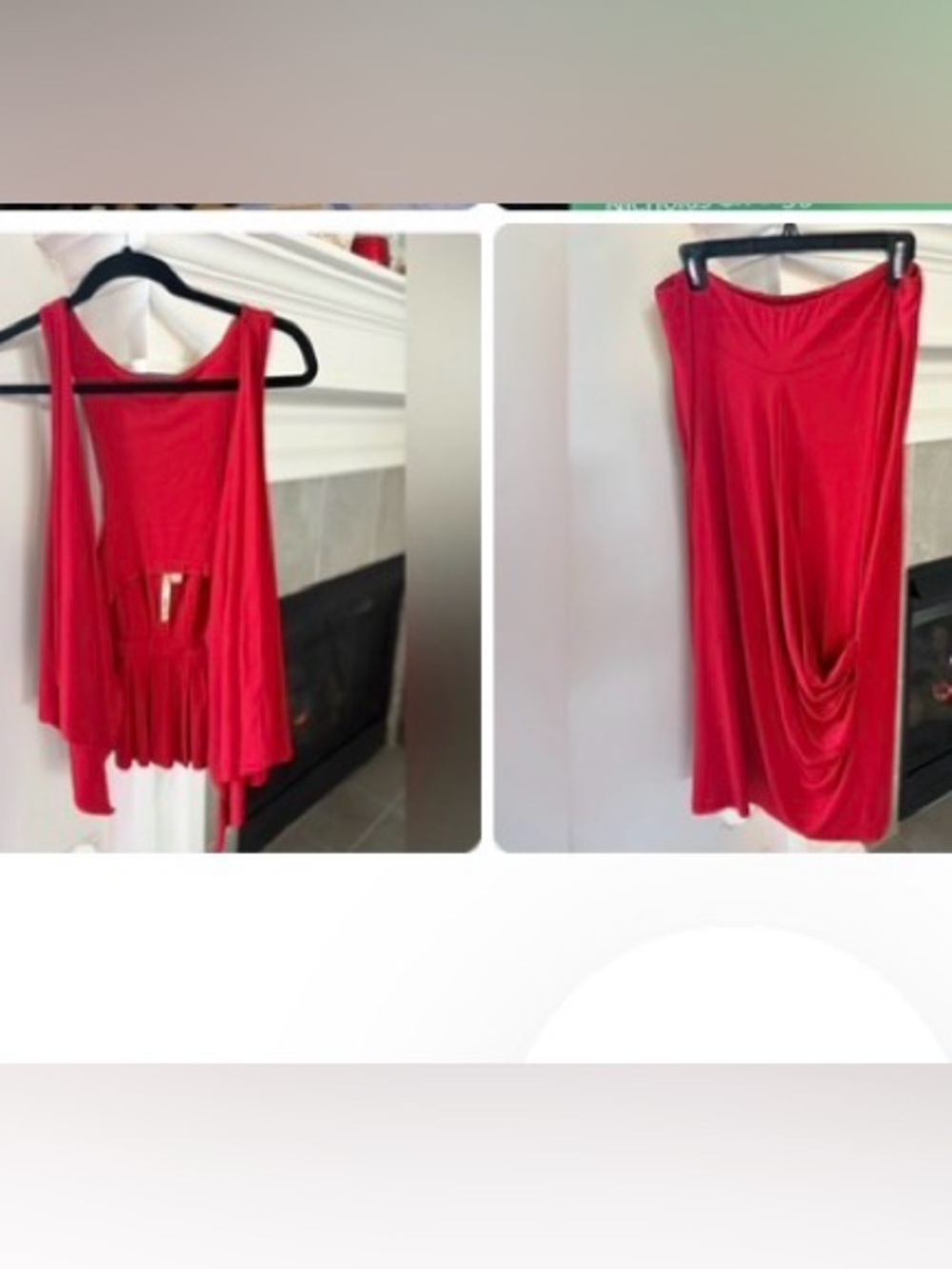 Comfy USA Red Two-Piece Skirt Set - Sleeveless Top & Drape Skirt